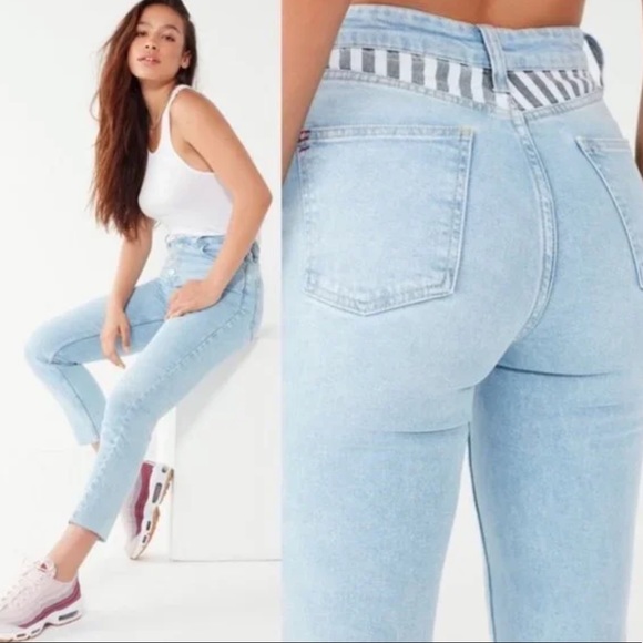 Urban Outfitters Denim - BDG Girlfriend HighWaisted Striped Yoke Light Wash Jean